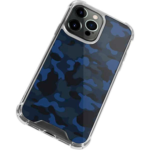 Blue Street Camo iPhone 13 Pro Max Clear Case